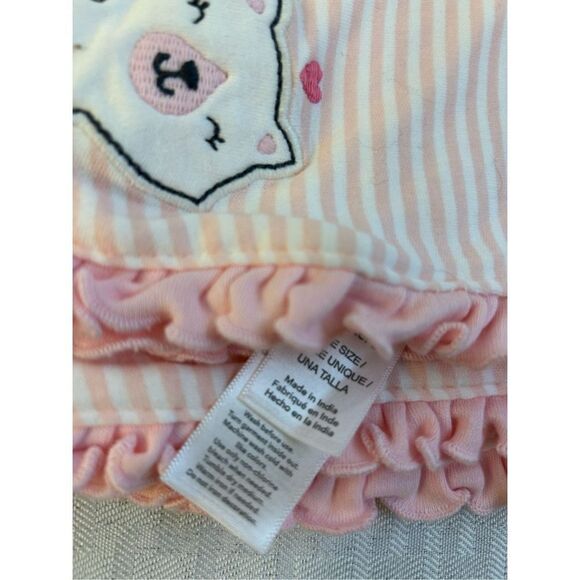 Carters replacement baby blanket cats hearts pink stripes ruffles 26x30 - Picture 3 of 9